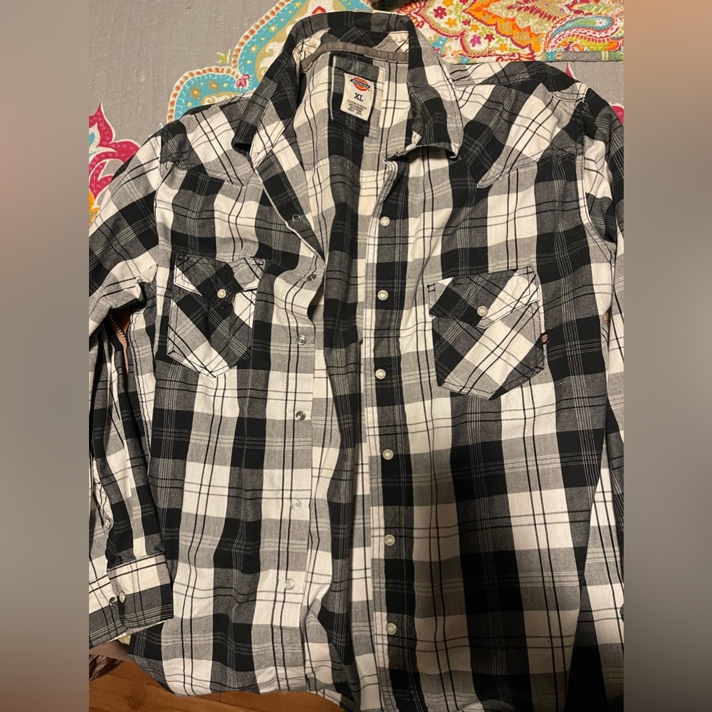 Dickies plaid button up
